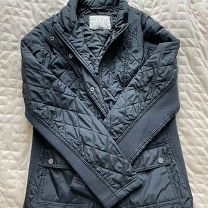Black quilted coat